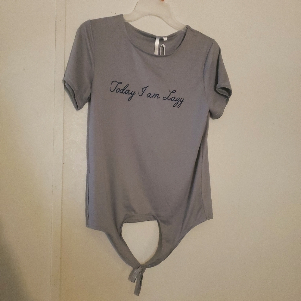Lights Off Sleepwear Shirt "Today I Am Lazy)  Womens Size S NWT